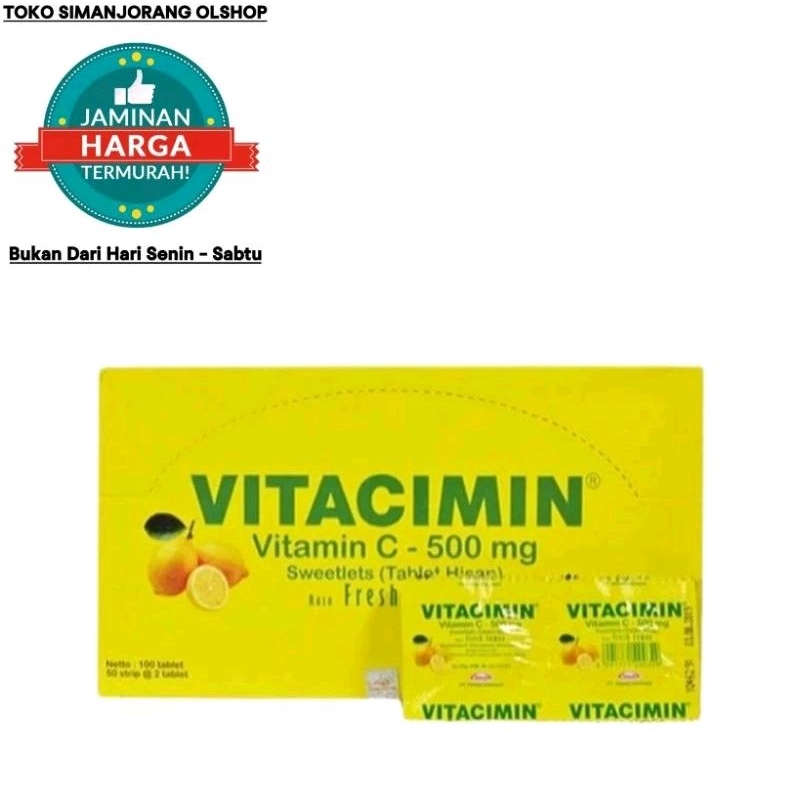 Jual Vitacimin Vitamin C 500mg Rasa Lemon 1 Strip Isi 2 Tablet Shopee Indonesia