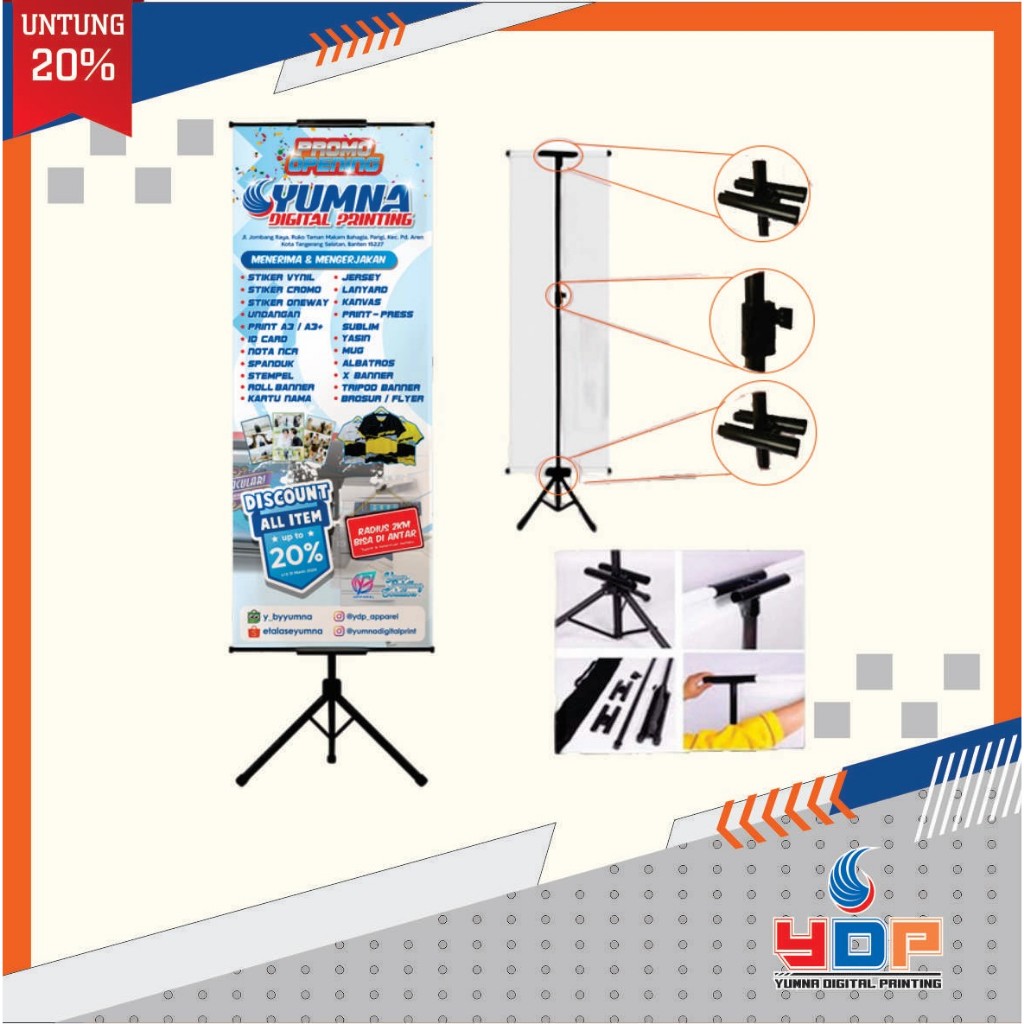 Jual tripod banner + infraboard + cetak stiker sepaket - cetak 1 sisi ...