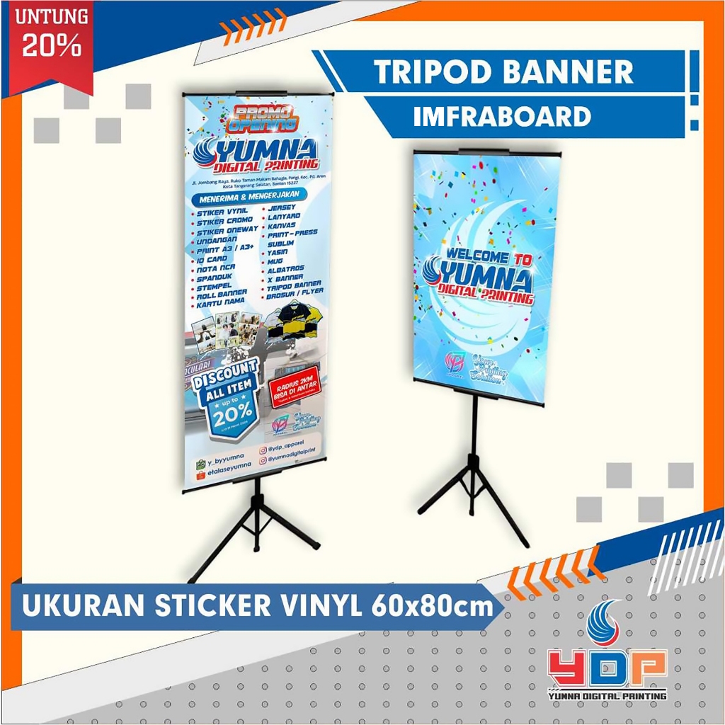 Jual tripod banner + infraboard + cetak stiker sepaket - cetak 1 sisi ...