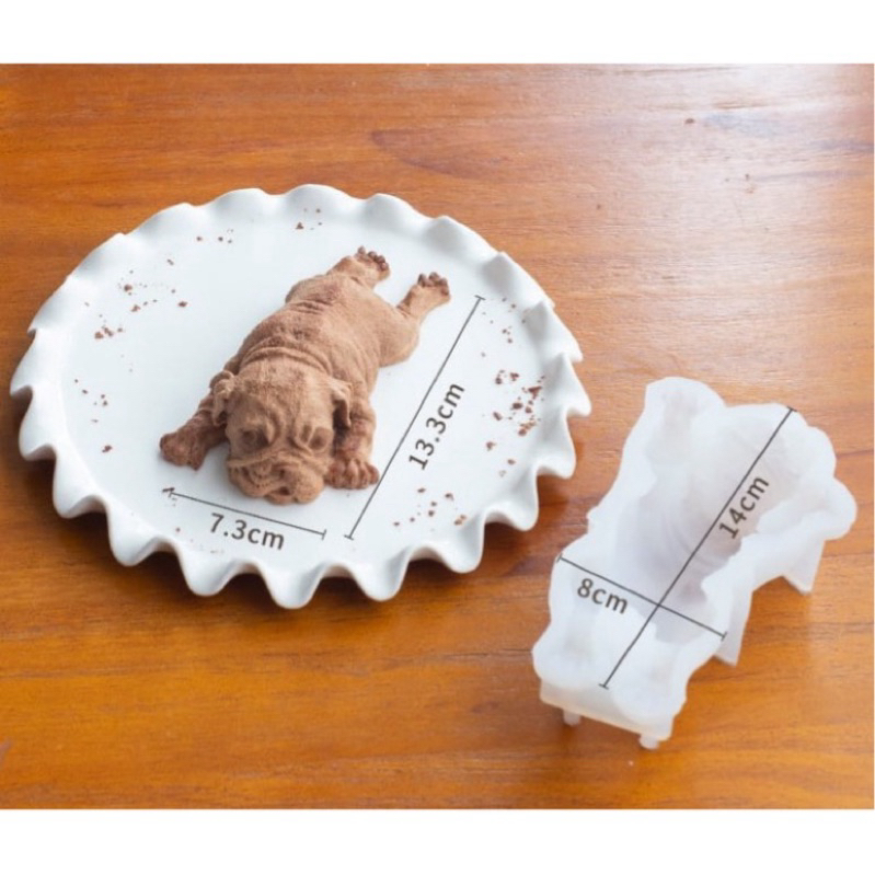 Jual Cetakan Mousse Cake Anjing Buldog Sleeping Dog silicone Cake