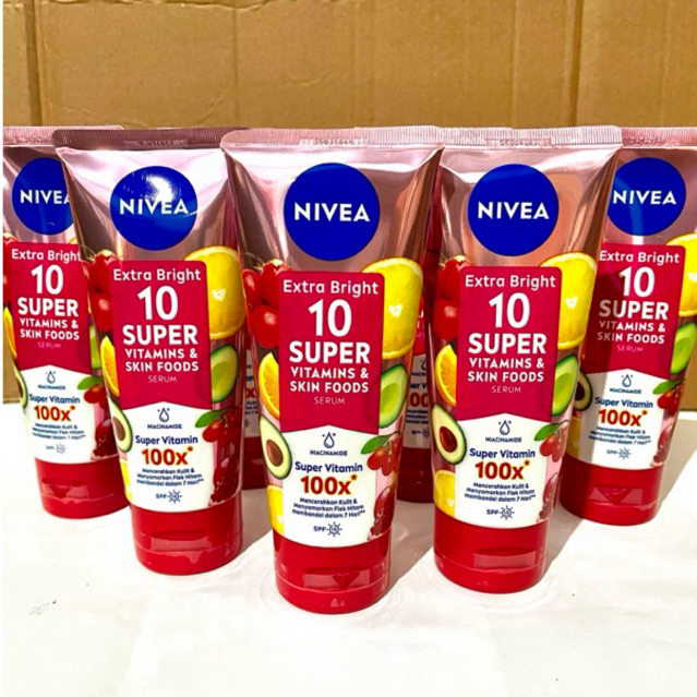 Jual NIVEA EXTRA BRIGHT 10 Super Vitamin & Skin Foods Handbody Lotion ...