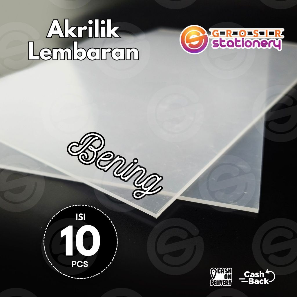 Jual Isi 10 Akrilik Acrylic Bening Transparan Lembaran Tebal 2mm