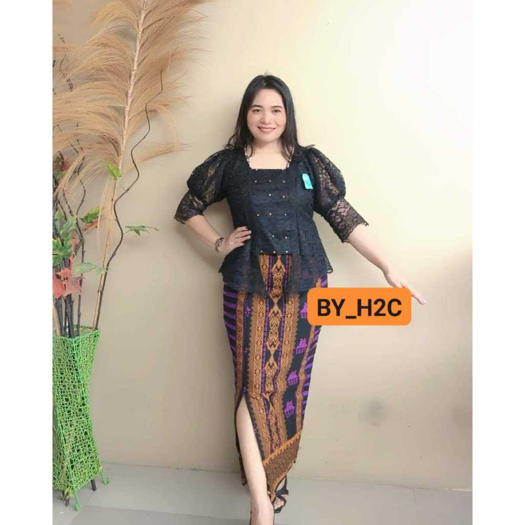 Jual Atasan Kebaya Kutu Baru Unik Lengan Balon Kombinasi Resleting Belakang Shopee Indonesia