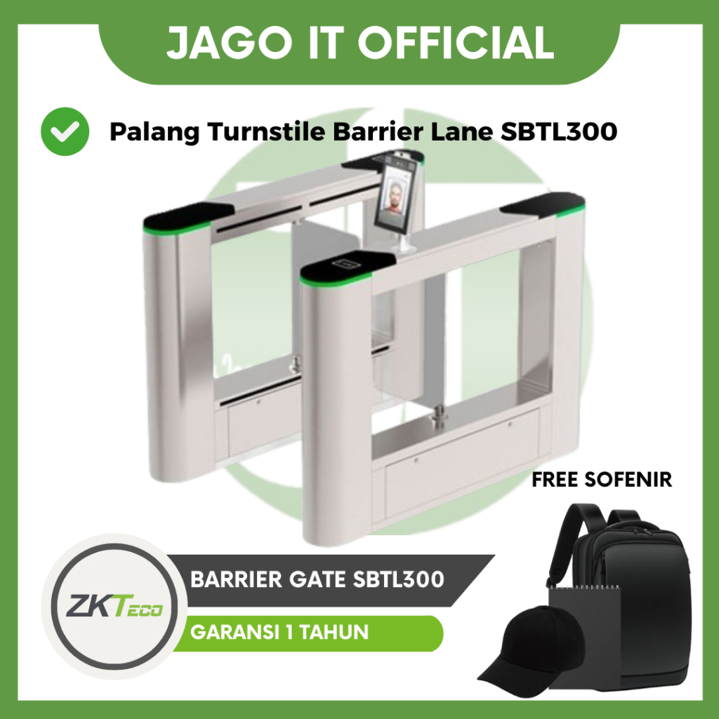 Jual Swing Barrier Gate Turnstile Akses Kontrol ZKTeco SBTL300 Original ...