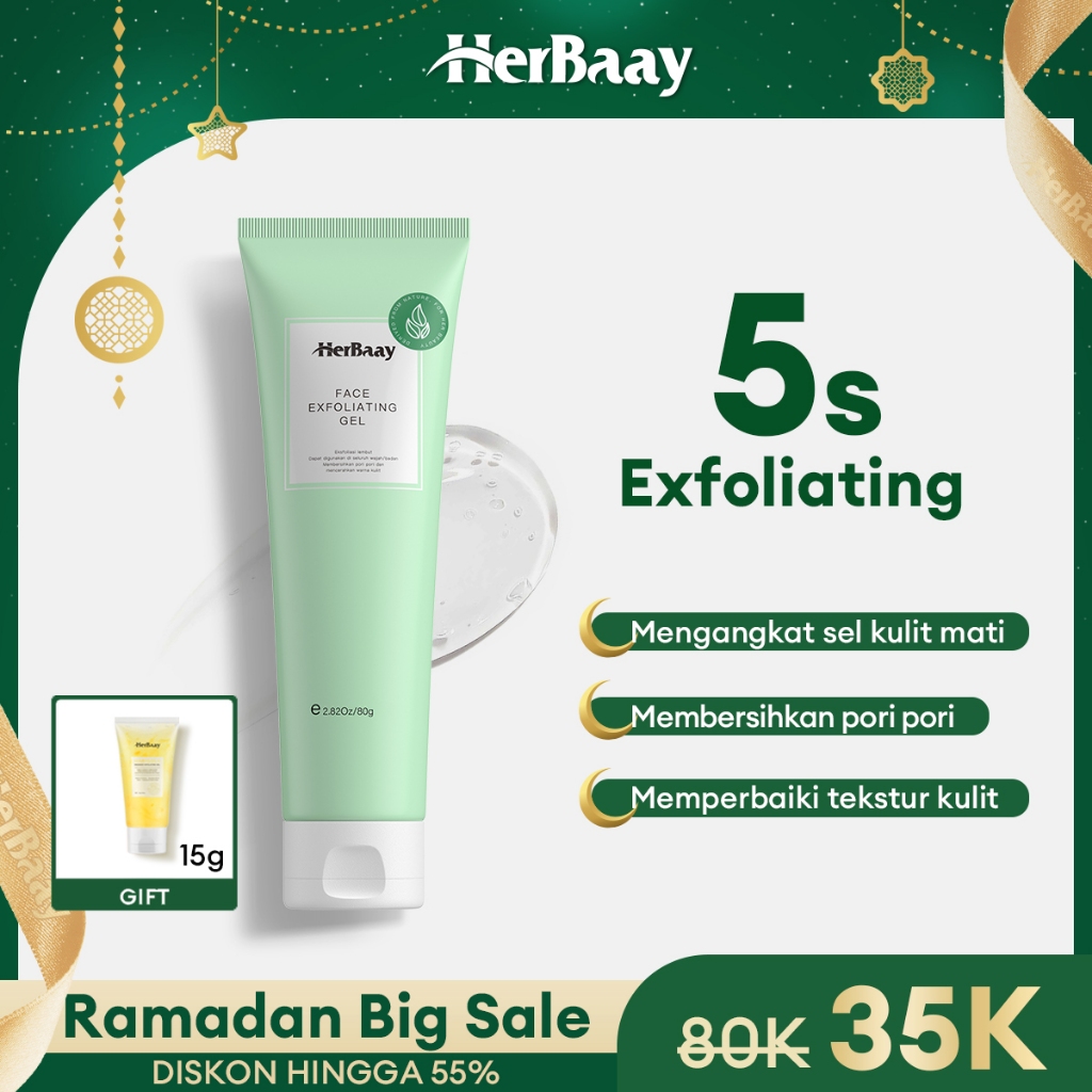 Jual HerBaay Brightening Facial Exfoliating Gel Gentle Cleansing