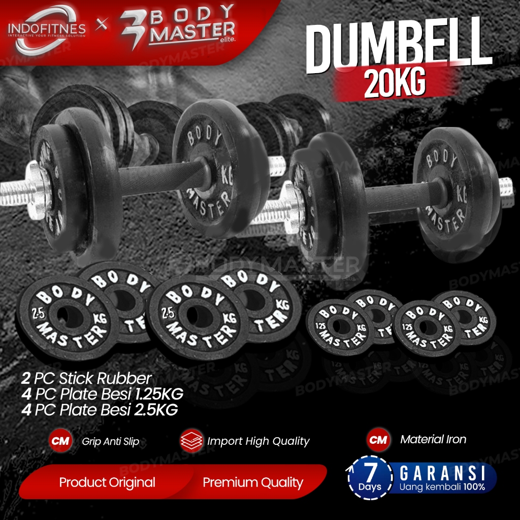 Jual Bodymaster Paket Dumbell Set Besi Kg Barbel Dumbel Kg