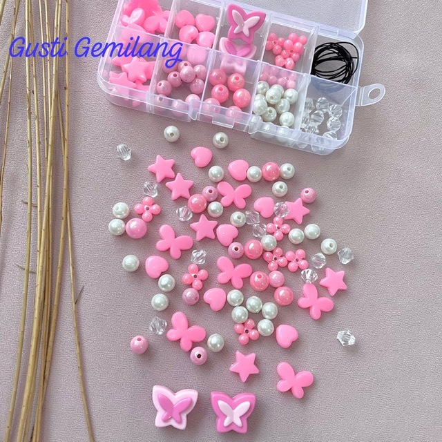 Jual DIY Meronce Mainan Edukasi Anak Sanrio Kuromi Membuat Kalung Manik ...