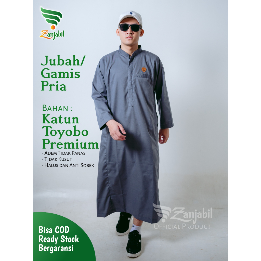 Jual Jubah Pria Dewasa Zanjabil Gamis Pria Baju Muslim Polos Terbaru