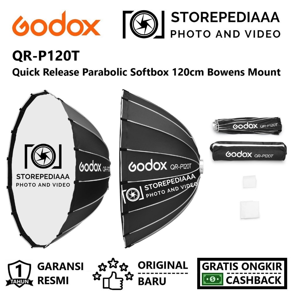 Jual Godox QR-P120T Quick Release Parabolic Softbox 120cm Bowens Mount ...