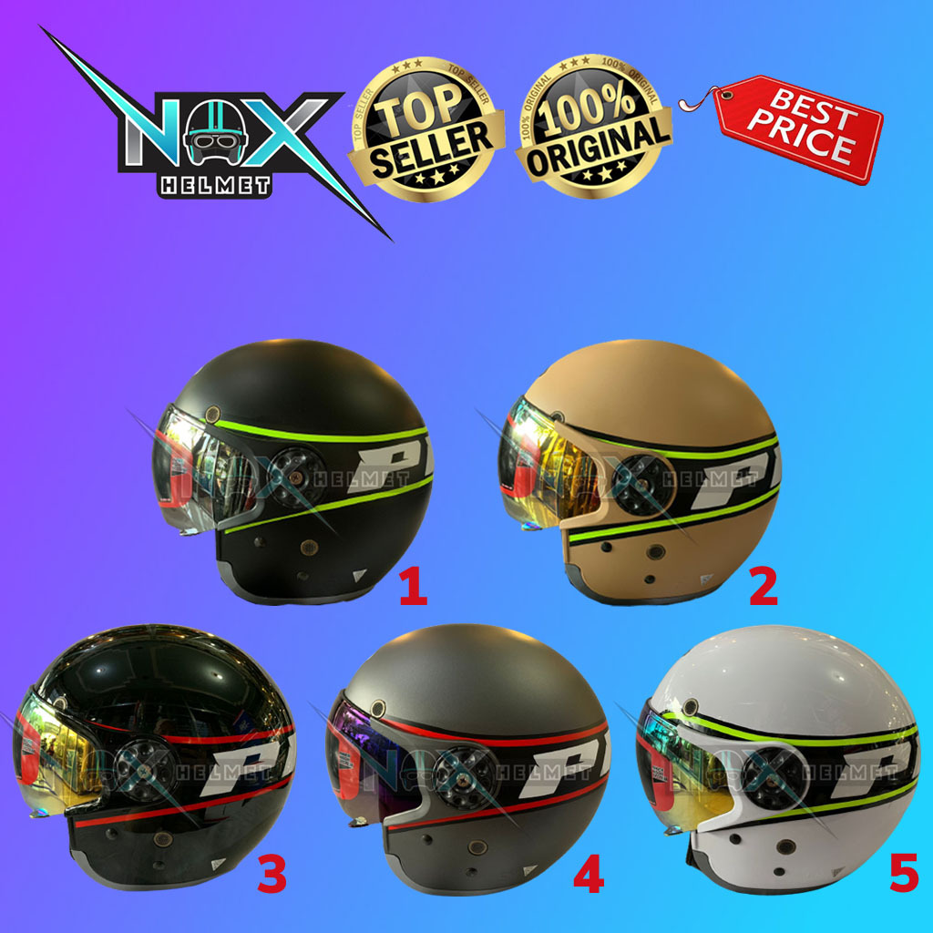 Jual Helm Pilot MRX Motif Line Retro Classic (ongkir 2kg) | Shopee ...