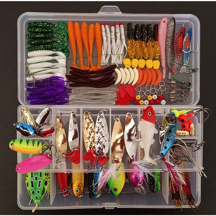 PRMAL Fishing Bait Set Double-sided Bait Box Simulation Fake Bait Fishing  Tackle Storage Box Fishing Tackle Box Various Fishing Tackle Kit (Color :  Orange, Size : 1) : : Sports & Outdoors