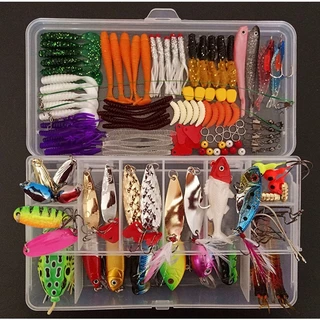 Promo 187 Pcs Umpan Pancing Ikan Set Fishing Bait Kit Box Mancing