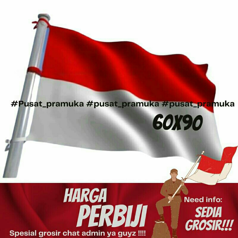 Jual Bendera Merah Putih Indonesia Ukuran 60x90 Cm | Shopee Indonesia