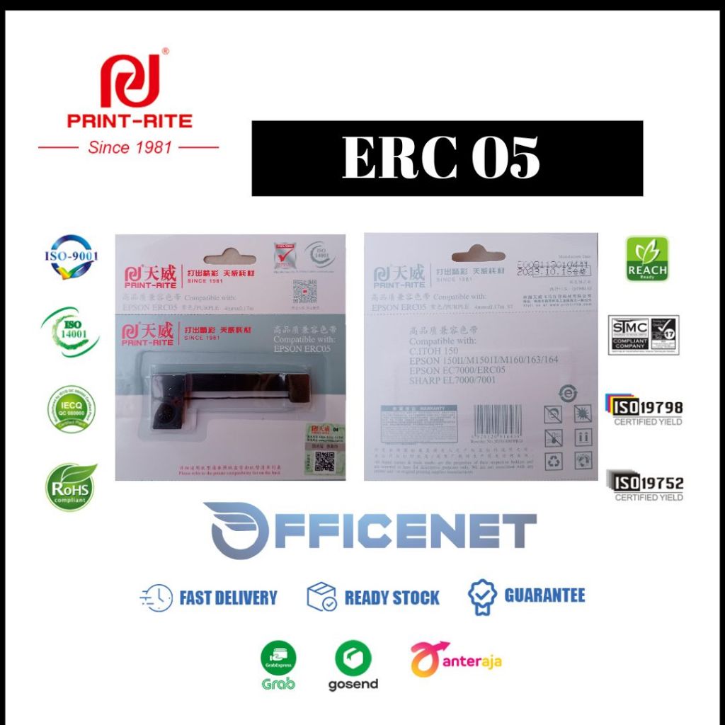 Jual ERC 05 PITA SEAMLESS RIBBON EPSON PRINTRITE ERC05 PRINT RITE ...