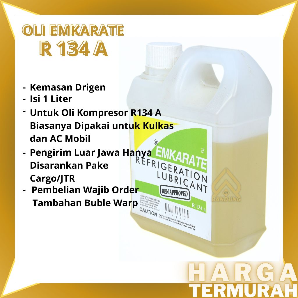 Jual OLI OIL KOMPRESOR EMKARATE R134 A REFRIGRATION LUBRICANT | OLI AC ...