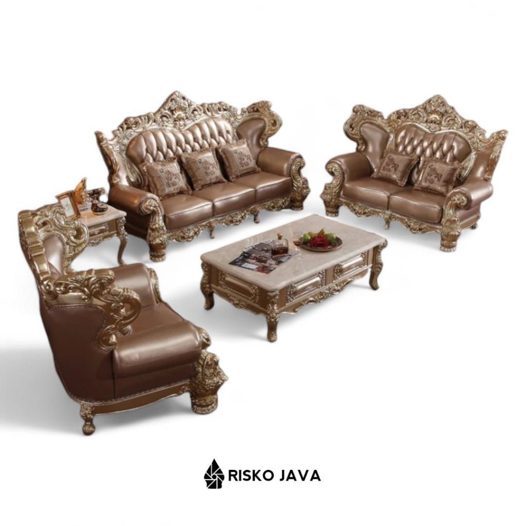 Jual Sofa Tamu Kayu Jati Ukiran Set Sofa Kayu Jati Seater 3 2 1 Meja Sofa Modern Luxury PARTONOCS Shopee Indonesia