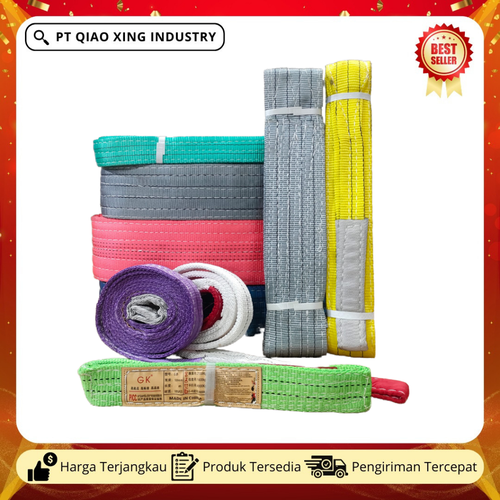 Jual Webbing Sling 2T X 4M Webing Sling Tali Angkat 2 Ton X 4 Meter