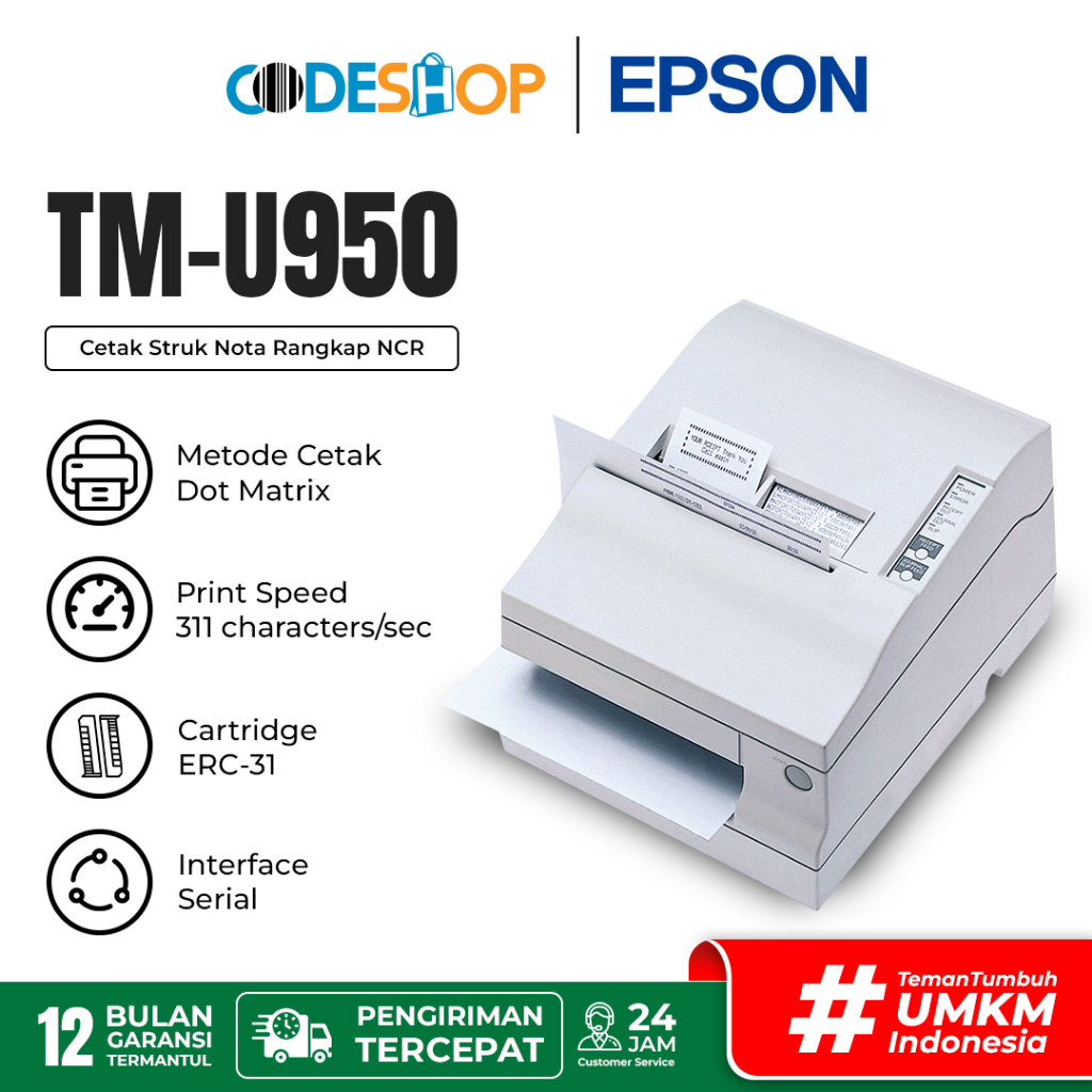 Jual Epson TMU-950 Printer Struk Dot Matrix Rangkap 4 Port Serial ...