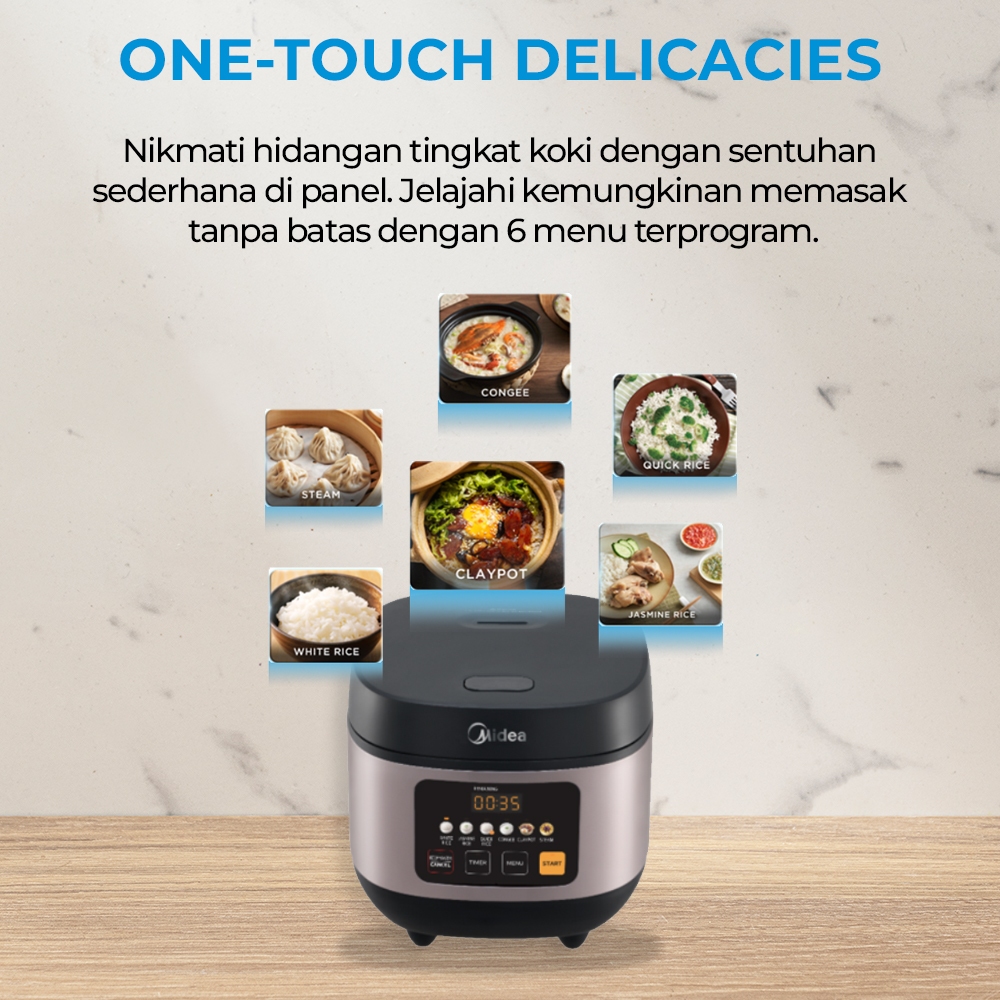 Jual Midea 1.8L Digital Rice Cooker MB-FS5020W Magic Com 6 Mode Masak ...