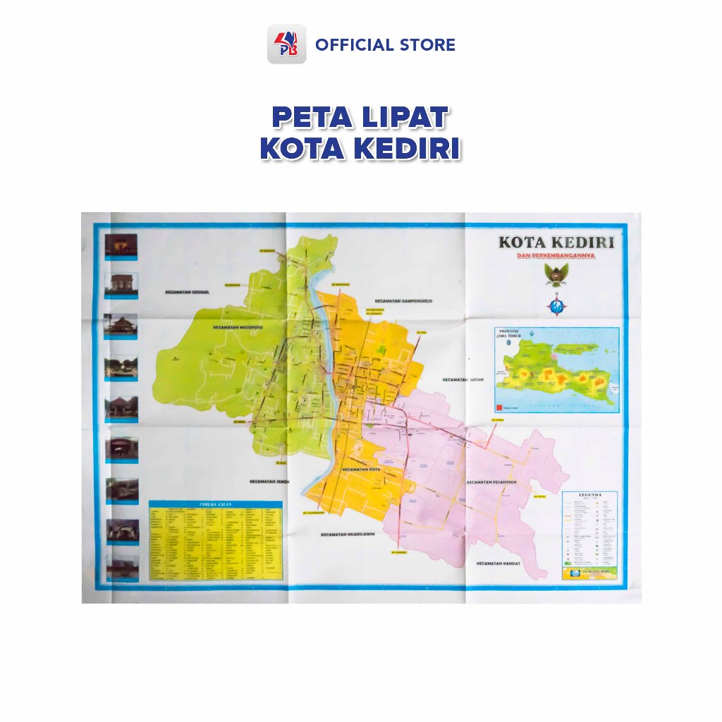 Jual Peta Kota Kediri / Peta Lipat Lembaran Kota Kediri | Shopee Indonesia