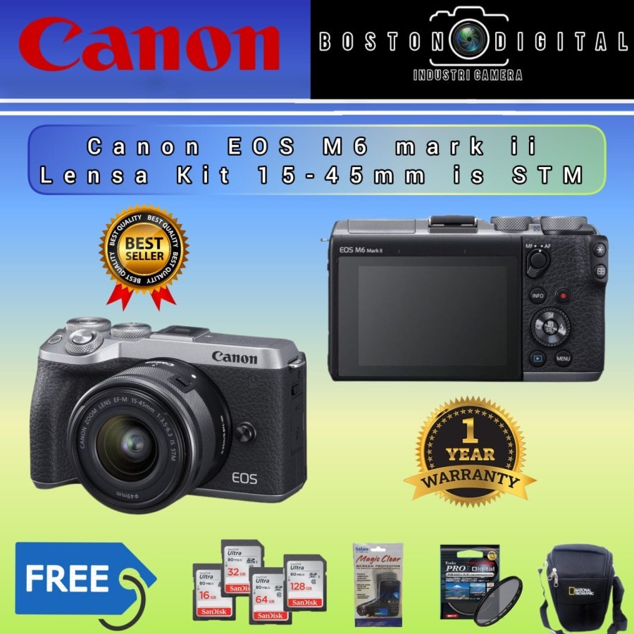 Acheter Canon EOS M6 Mark II + Objectif EF-M 15-45mm IS STM + Viseur électronique - Boutique