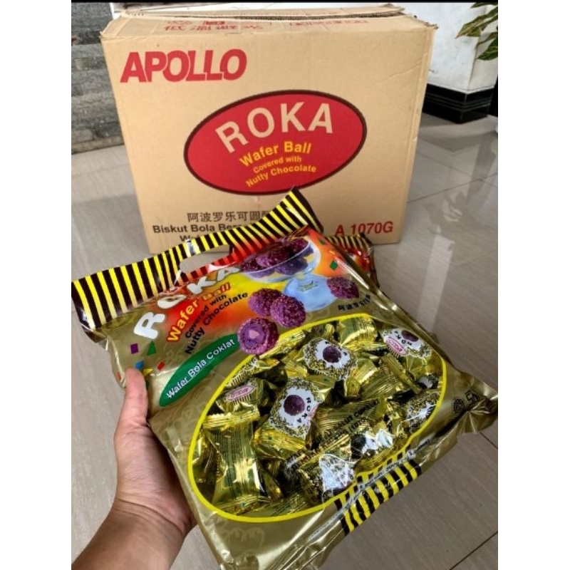 Jual ROKA APOLLO WAFER BALL COKLAT //COKLAT APOLLO ROKA ISI 50PCS ...