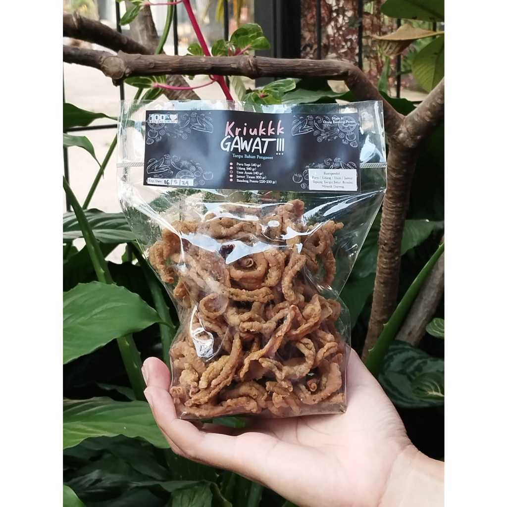 Jual Kriuk Gawat Keripik Usus Ayam Krispi 140 Gram Premium Homemade Tanpa Bahan Pengawet