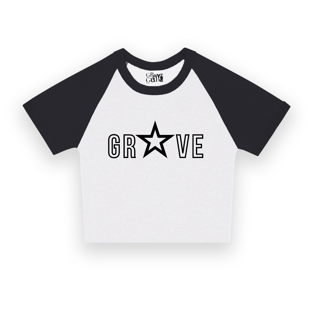 Jual Groovegurl - Star / Raglan Crop Top tee Y2k Slim Kaos Croptop ...