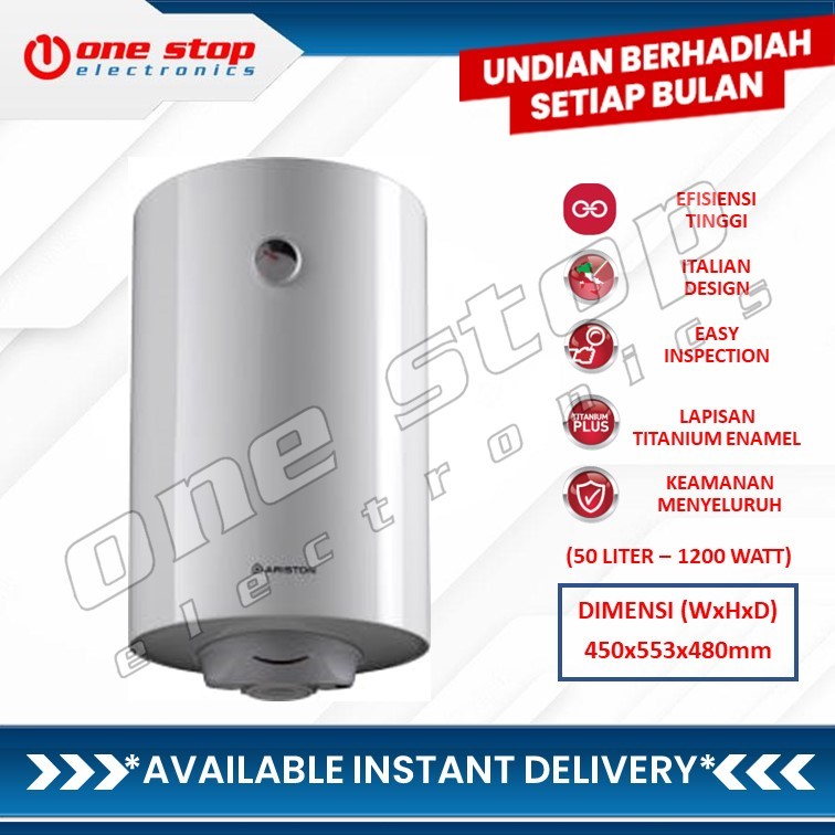 Jual ARISTON PRO R 50 V / PROR 50V / PRO R50 V Water Heater 50 L ...