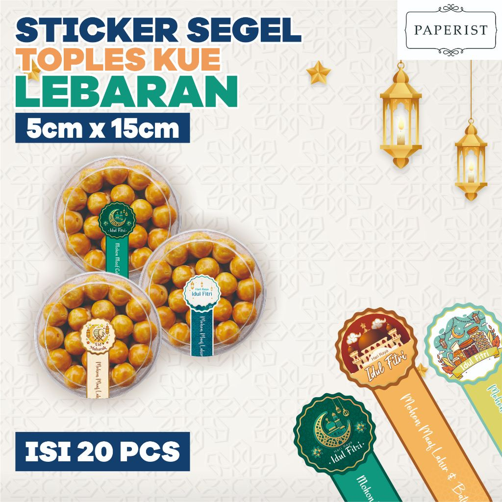 Jual Sticker Toples Lebaran Ukuran 5x15cm Isi 20 Pcs / Stiker Toples ...