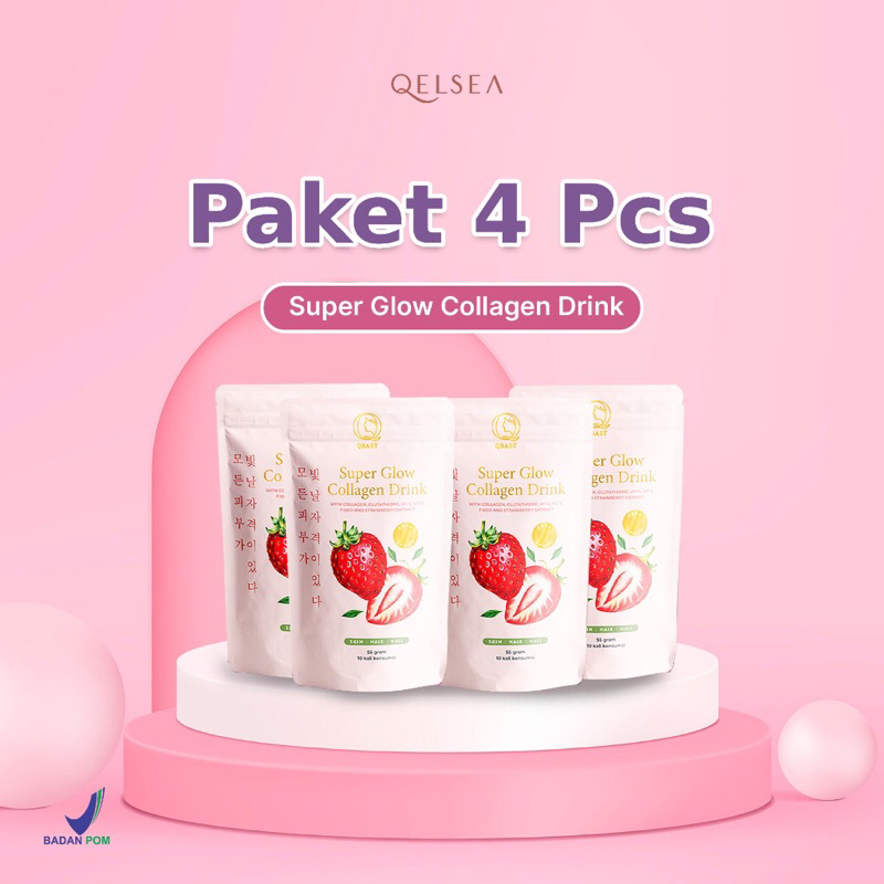 Jual Paket 4 pcs Collagen Drink QBAST Qelsea Beauty | Super Glow ...