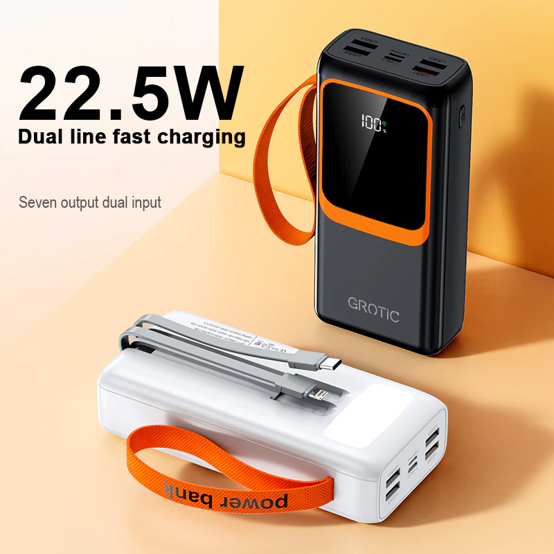 GROTIC Powerbank Fast Charging 22.5W Seven Output Dual Input 30000mAh BY020