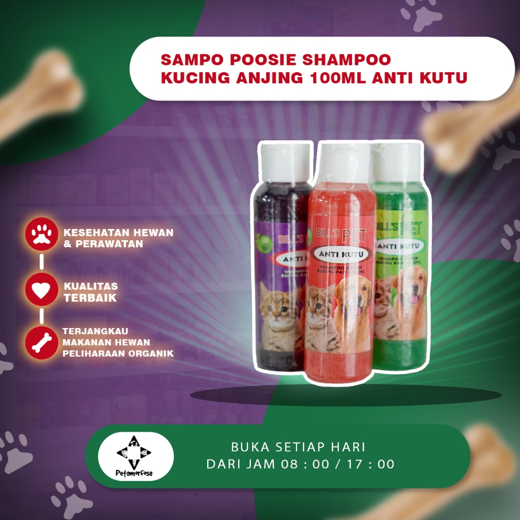 Jual SAMPO POOSIE Shampoo Kucing Anjing 100ml Anti Kutu | Shopee Indonesia