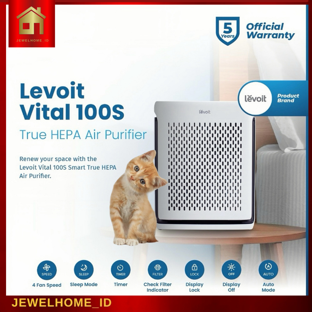 Jual LEVOIT Vital 100S Pet Care Smart True HEPA Air Purifier USA Hewan