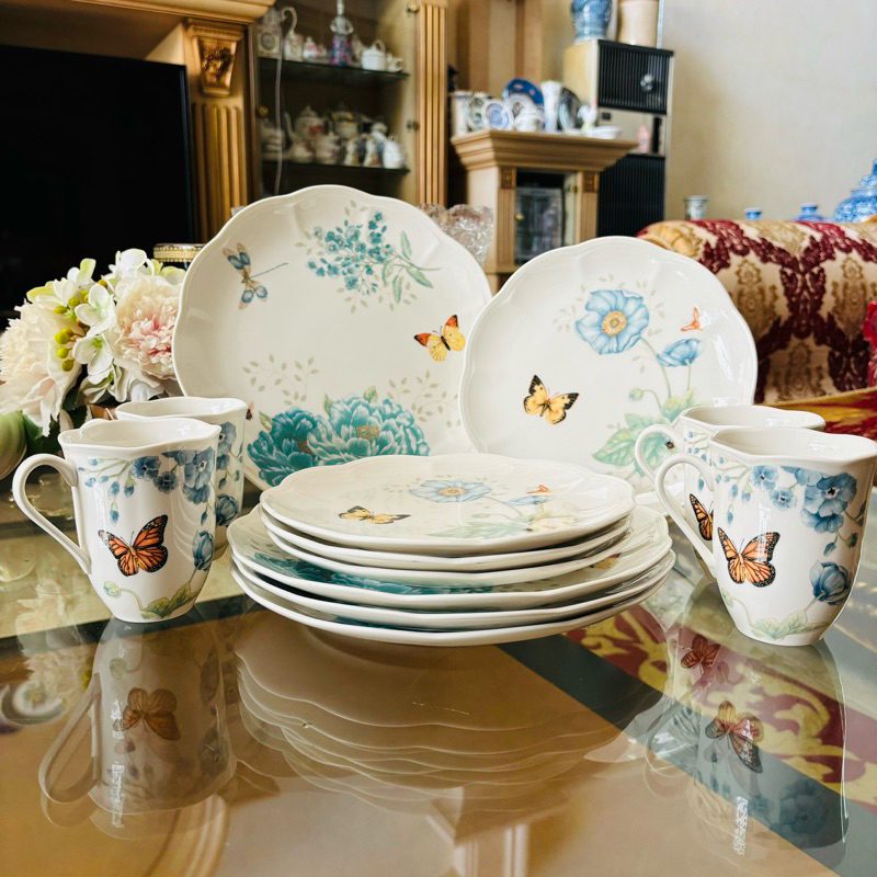 Dinner Set Lenox Butterfly Meadow 12 Pcs Mewah Cantik