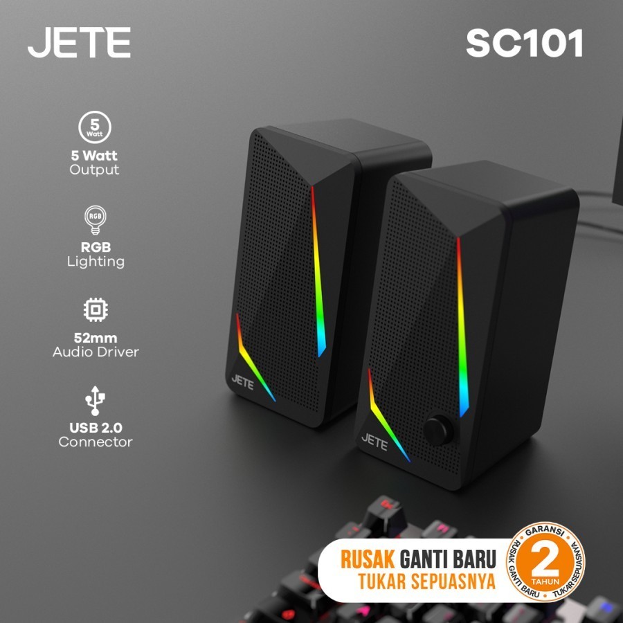 Jual JETE Speaker PC Komputer Laptop SC101 5Watt with LED Light ...