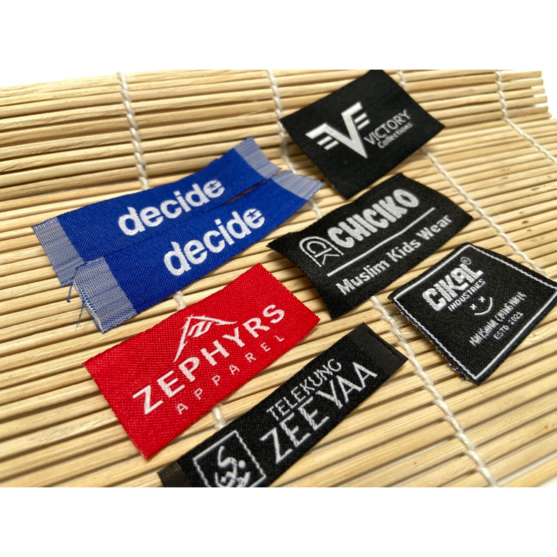 Jual (FREE DESIGN) Label Baju Custom 2cm/Label rajut/Label Woven/Label ...