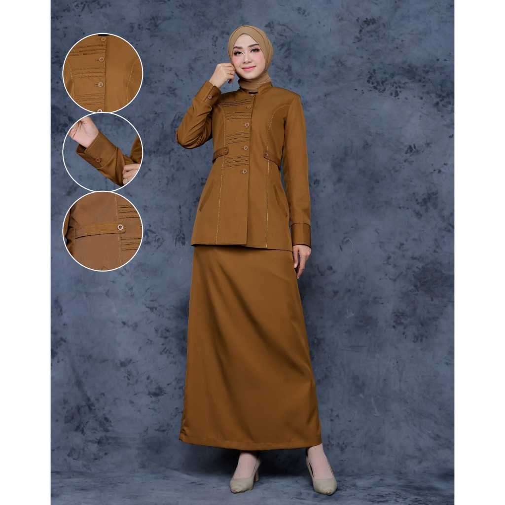 Jual Seragam Kerja Dinas Pemda ASN Model Stik Garis Standar Wanita ...