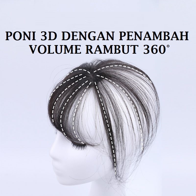 Jual Poni 3D Penambah Volume Rambut 360° Hair Topper Volume Hair ...