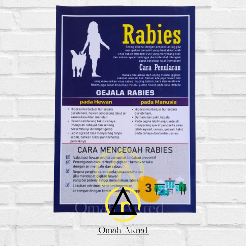 Jual Poster Rabies - Gejala Rabies - Cara Pencegahan Rabies - Poster ...