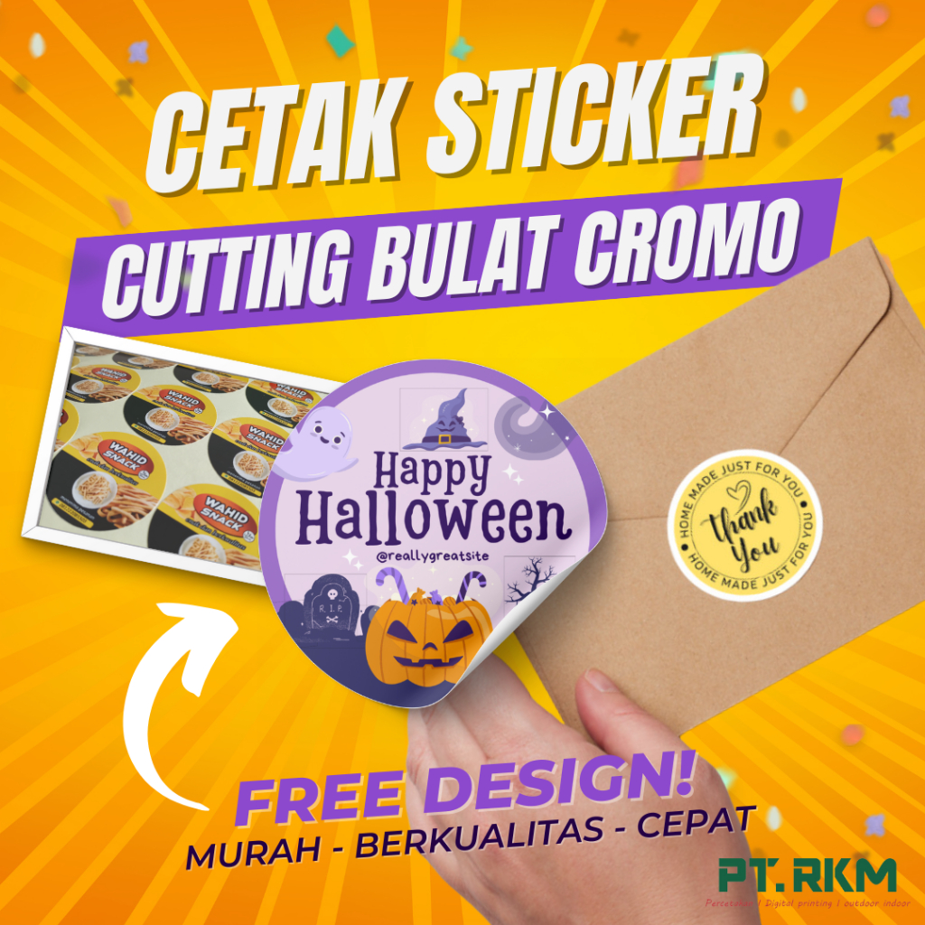 Jual PRINT CETAK STIKER CROMO / LABEL BULAT LABEL NAMA LABEL MAKANAN ...