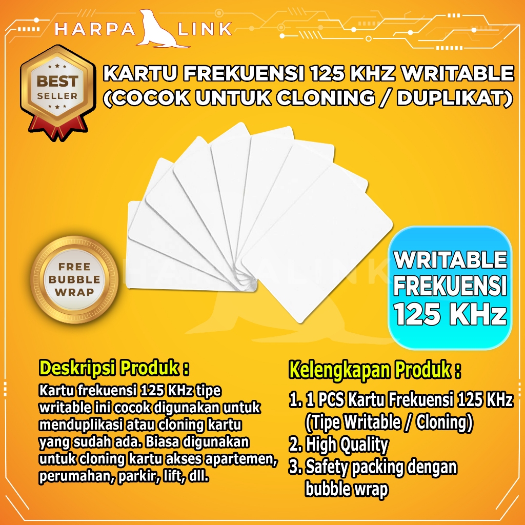 Jual Kartu RFID 125KHz Writable / RFID Card 125 KHz Rewritable / Kartu ...