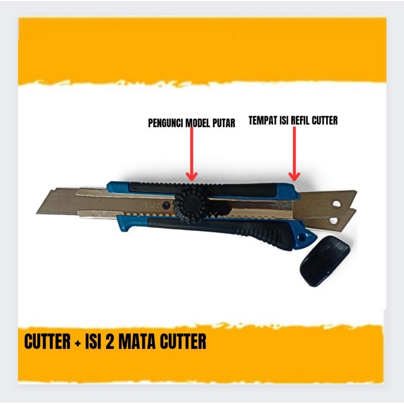 Jual Cutter Culter Pisau Calter Besar 18mm Model Putar | Shopee Indonesia