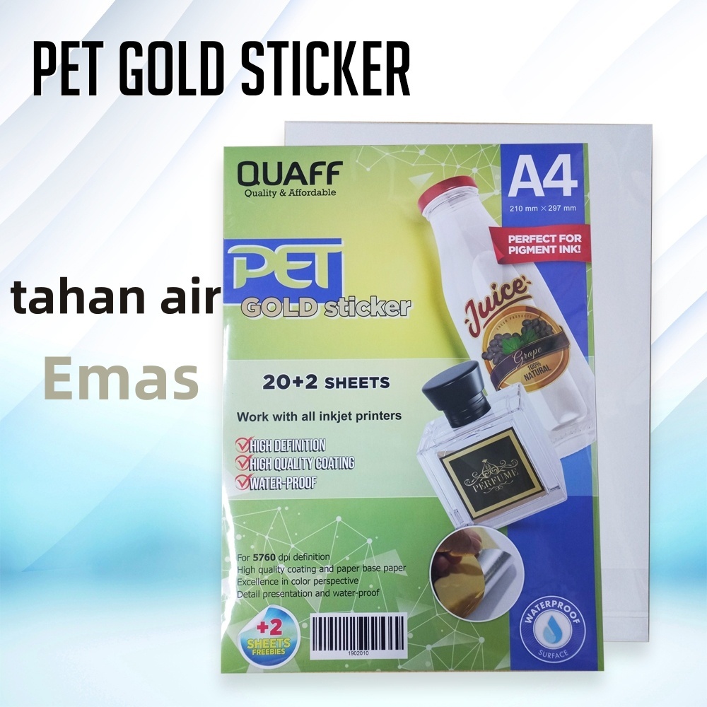 Jual Kertas Sticker Vinyl Inkjet Anti Air Lembar Pack Ukuran A