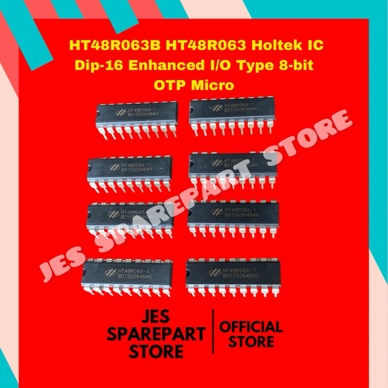 Jual HT48R063B HT48R063 Holtek IC Dip-16 Enhanced I/O Type 8-bit OTP ...