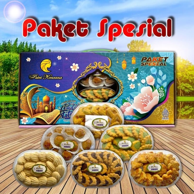 Jual Paket Kue Kering Parcel Lebaran Hanpers Merk Putri Kencana Paket