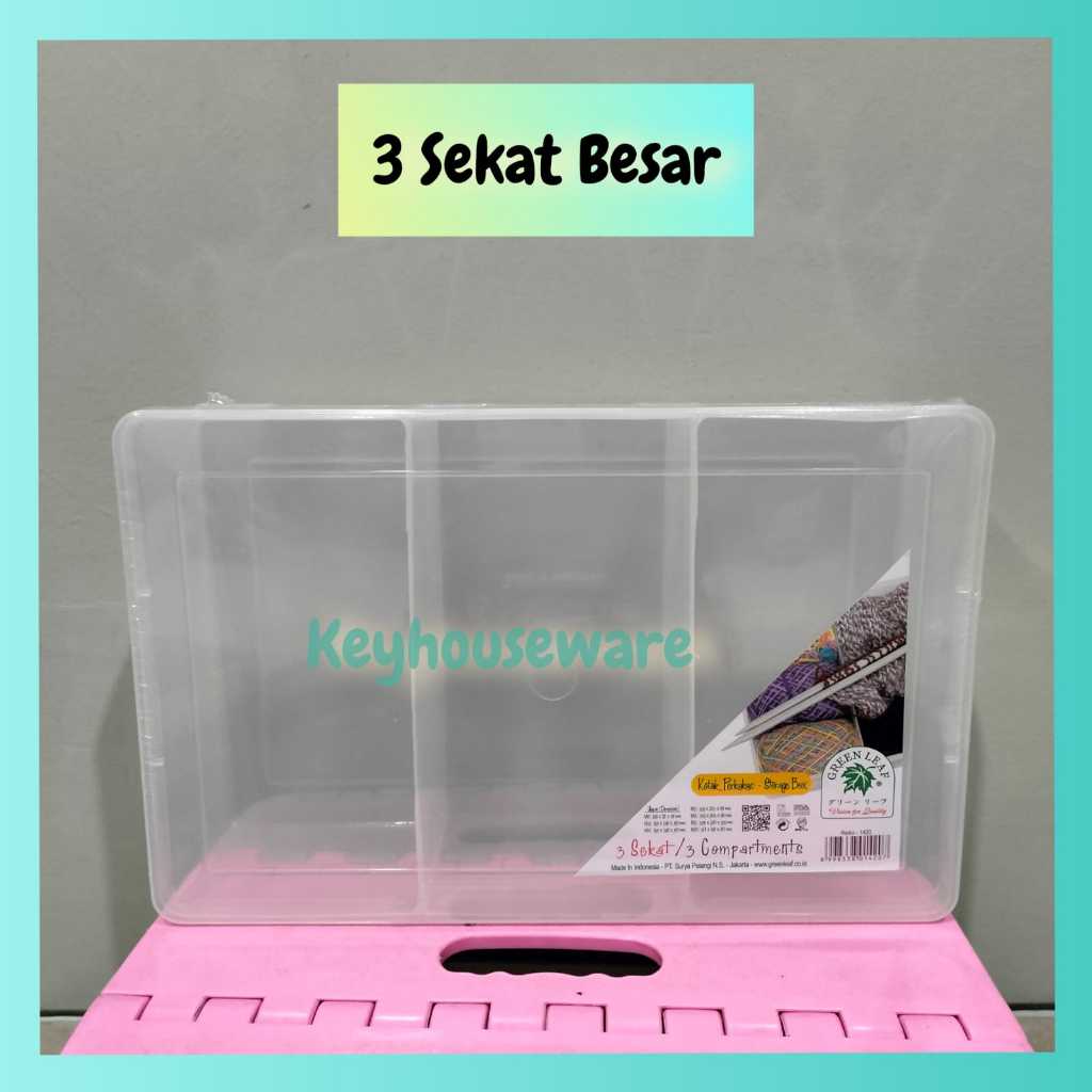 Jual Green Leaf 1420 Kotak Container Sekat 3 Storage Box Reiko Perkakas ...
