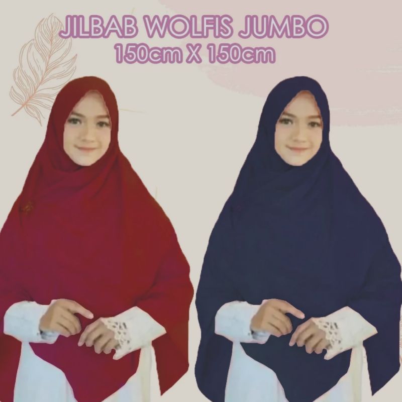 Jual Jilbab Segi Empat Wolfis 150 X 150 Jilbab Jumbo Wolfis Jilbab Syari Wol Shopee Indonesia 5505