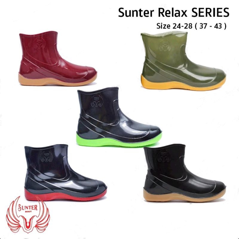 Jual Sepatu Boots Pendek SUNTER RELAX Ankle Glossy Karet Anti Slip ...