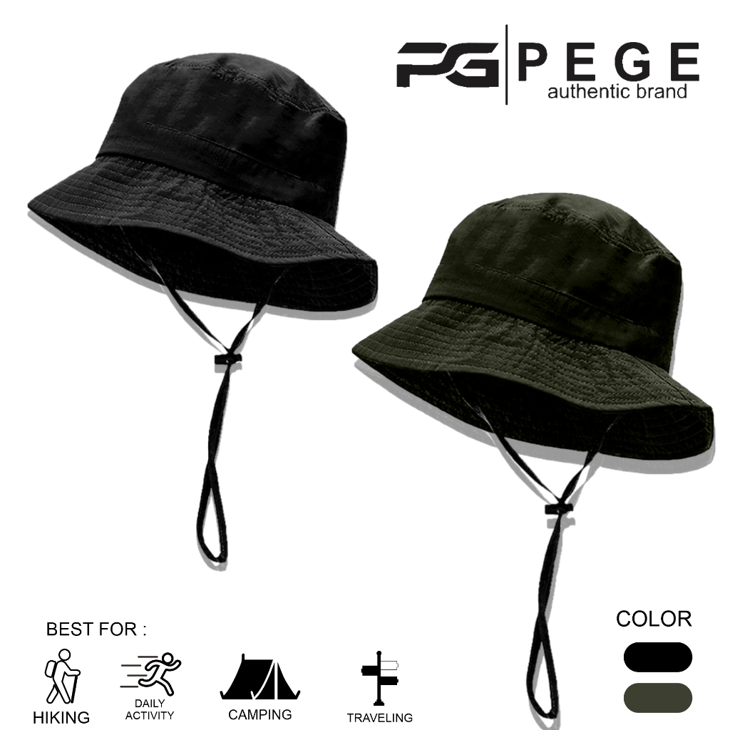 Jual Topi Bucket Rimba Topi Hiking PEGE Daran Topi Hat Polos - PGT 802 ...